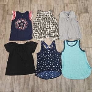 Girls Tops Lot of 6 Size 7-8 Tank Tops Cat & Jack Old Navy Summer Casual Play